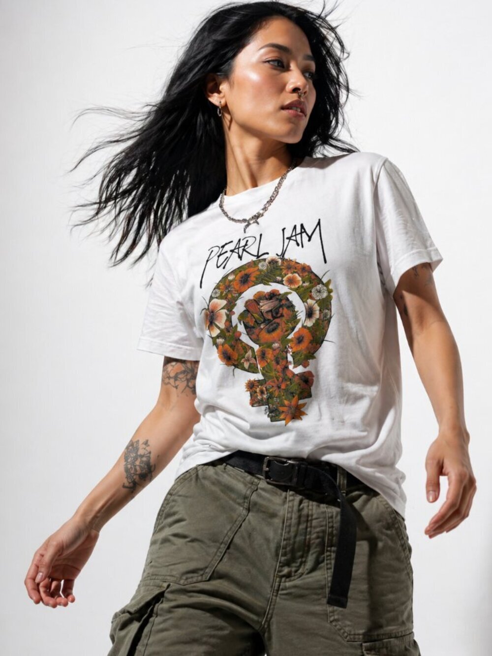 PEARL JAM 2020/2022 Band Concert T-Shirt Feminist White XS - Picture 2 of 11